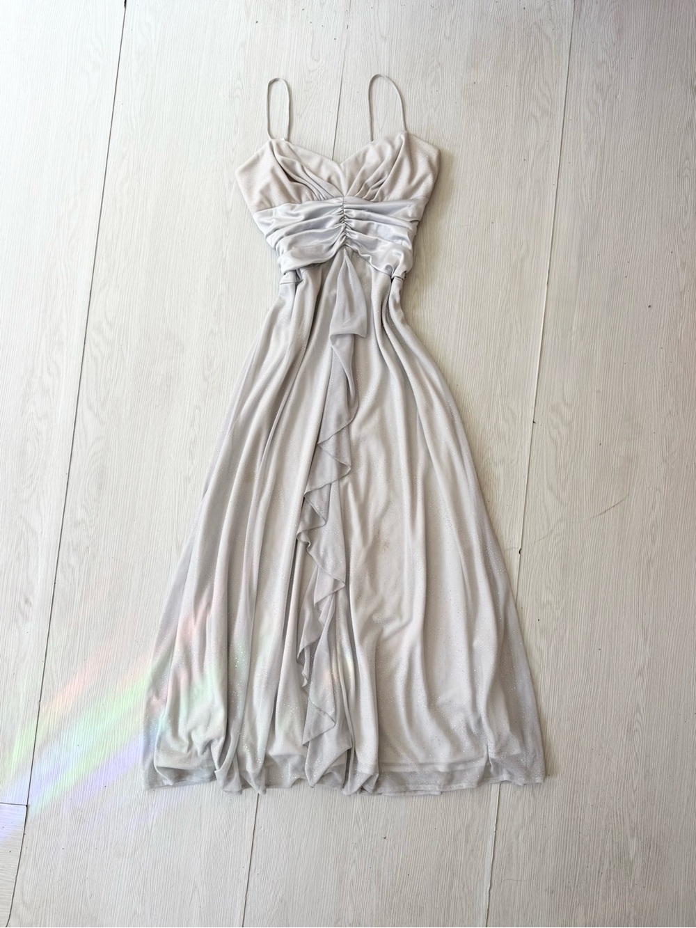 y2k ice blue glitter formal maxi dress ✧